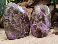 Polished Stichtite Standing Free Forms x 2 From Barberton, South Africa&nbsp;