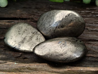 Polished Rare Pharaoh Stone Pyrite in Basalt Palm Stones x 13 Iron Duke Mine, Zimbabwe