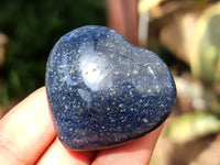 Polished Lazulite Hearts x 35 From Madagascar