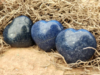 Polished Lazulite Hearts x 35 From Madagascar