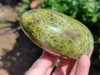 Polished Green Opal Standing Free Forms x 3 From Antsirabe, Madagascar