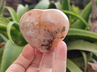 Polished Flower Agate Hearts x 12 From Antsahalova, Madagascar