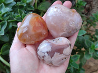 Polished Flower Agate Hearts x 12 From Antsahalova, Madagascar