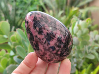 Polished Rhodonite Eggs and a heart x 3 From Ambindavato, Madagascar