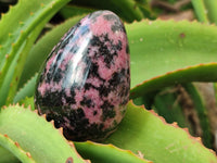 Polished Rhodonite Eggs and a heart x 3 From Ambindavato, Madagascar