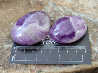 Polished Chevron Amethyst Palm Stones x 20 from Ankazobe, Madagascar