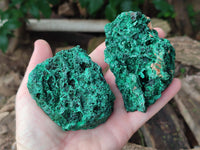 Natural Silky Malachite Specimens x 6 From Kasompe, Congo