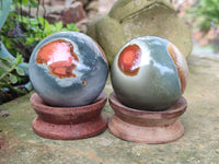 Polished Polychrome Jasper Spheres x 6 From Mahajanga, Madagascar