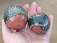 Polished Polychrome Jasper Spheres x 6 From Mahajanga, Madagascar