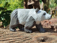 Hand Made Soapstone Panda Carving x 1 From Zimbabwe