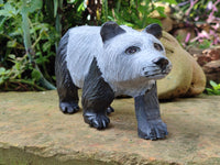 Hand Made Soapstone Panda Carving x 1 From Zimbabwe