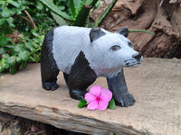 Hand Made Soapstone Panda Carving x 1 From Zimbabwe