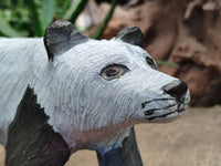 Hand Made Soapstone Panda Carving x 1 From Zimbabwe