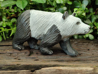 Hand Made Soapstone Panda Carving x 1 From Zimbabwe