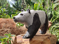 Hand Made Soapstone Panda Carving x 1 From Zimbabwe