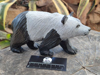 Hand Made Soapstone Panda Carving x 1 From Zimbabwe