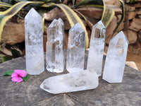 Polished Clear Quartz Crystals x 6 From Madagascar