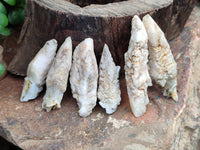 Natural Drusy Quartz Coated Calcite Pseudomorph Specimens x 35 From Alberts Mountain, Lesotho