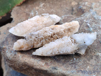 Natural Drusy Quartz Coated Calcite Pseudomorph Specimens x 35 From Alberts Mountain, Lesotho