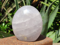 Polished Lavender Rose Quartz Standing Free Forms x 2 From Ambatondrazaka, Madagascar