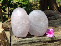 Polished Lavender Rose Quartz Standing Free Forms x 2 From Ambatondrazaka, Madagascar