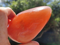 Polished Orange Twist Calcite Standing Free Forms x 2 From Madagascar