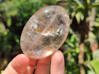 Polished Clear Quartz Crystal Palm Stones x 12 From Madagascar