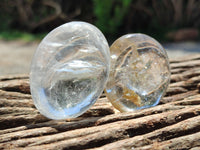 Polished Clear Quartz Crystal Palm Stones x 12 From Madagascar