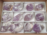 Natural Jacaranda Amethyst Quartz Crystals x 12 From Mumbwa, Zambia