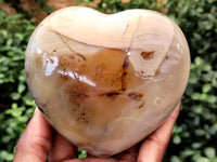 Polished Banded Agate Gemstone Hearts x 3 From Madagascar