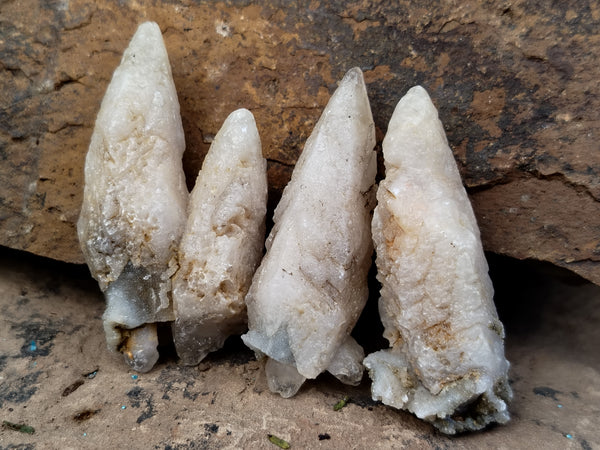 Natural Drusy Quartz Coated Calcite Pseudomorph Specimens x 35 From Alberts Mountain, Lesotho