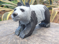 Hand Made Soapstone Panda Carving x 1 From Zimbabwe