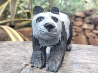 Hand Made Soapstone Panda Carving x 1 From Zimbabwe