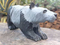 Hand Made Soapstone Panda Carving x 1 From Zimbabwe