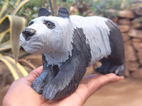 Hand Made Soapstone Panda Carving x 1 From Zimbabwe