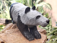 Hand Made Soapstone Panda Carving x 1 From Zimbabwe