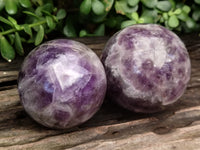 Polished Smokey Chevron Amethyst Spheres x 3 From Madagascar