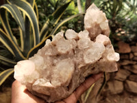 Natural Smokey Phantom Quartz Clusters x 2 From Luena, Congo