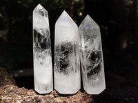 Polished Small Clear Quartz Crystals x 6 From Madagascar