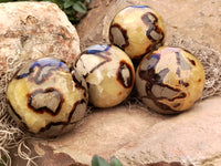 Polished Septerye Spheres x 4 From Mahajanga, Madagascar