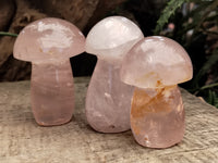 Polished Rose Quartz Mushrooms x 6 From Ambatondrazaka, Madagascar