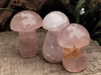 Polished Rose Quartz Mushrooms x 6 From Ambatondrazaka, Madagascar