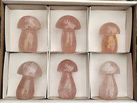 Polished Rose Quartz Mushrooms x 6 From Ambatondrazaka, Madagascar