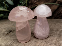 Polished Rose Quartz Mushrooms x 6 From Ambatondrazaka, Madagascar