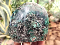 Polished Emerald Mica In Matrix Standing Free Forms x 4 From Mutoko, Zimbabwe