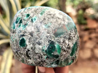 Polished Emerald Mica In Matrix Standing Free Forms x 4 From Mutoko, Zimbabwe