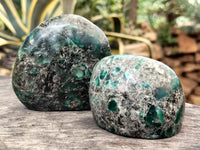 Polished Emerald Mica In Matrix Standing Free Forms x 4 From Mutoko, Zimbabwe