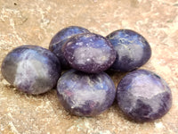 Polished Lepidolite with Pink Rubellite Palm Stones x 24 From Ambatondrazaka, Madagascar