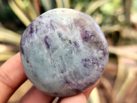 Polished Lepidolite with Pink Rubellite Palm Stones x 24 From Ambatondrazaka, Madagascar