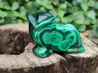 Hand Made Flower Malachite Owl Carvings x 6 From Congo